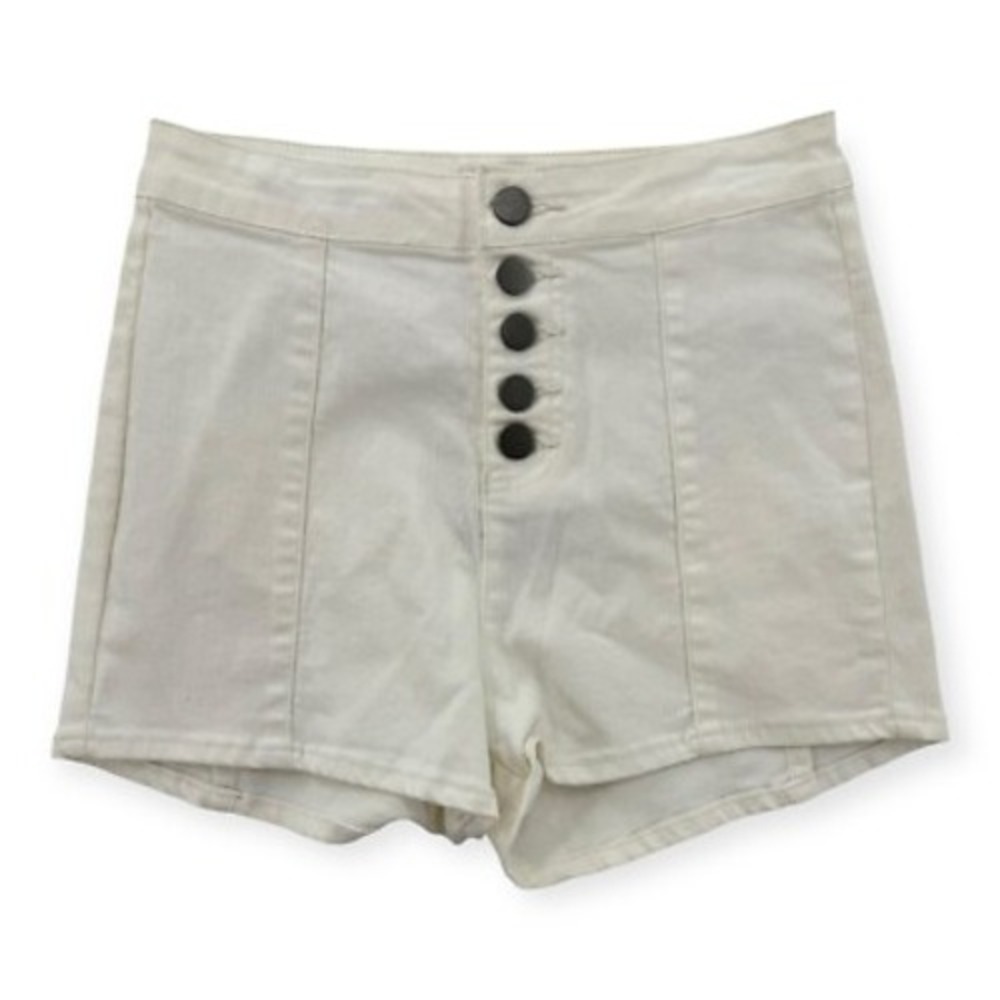 Amuse Society Midnight Moon Shorts Womens 27 White Cotton Button Fly High Rise